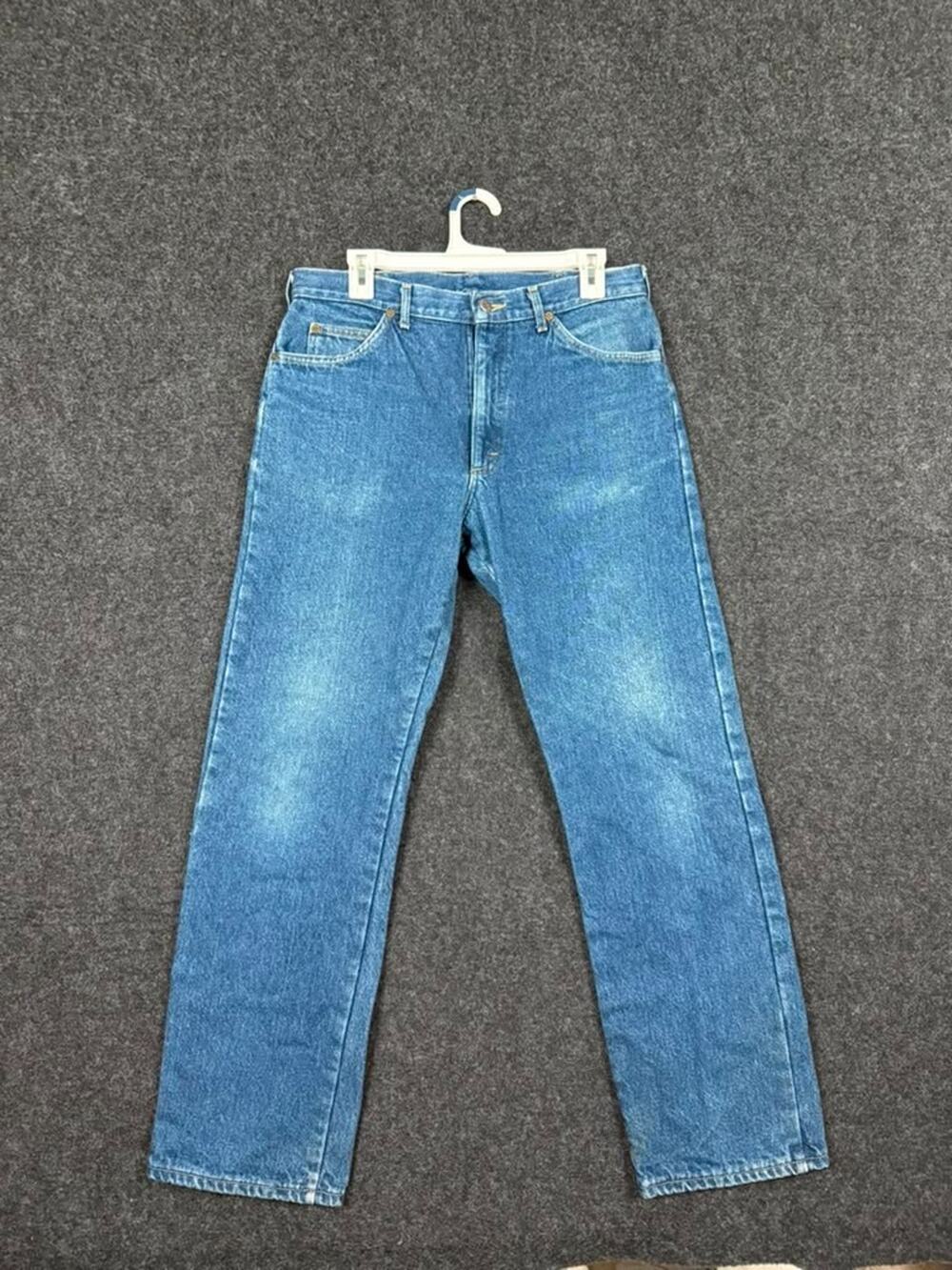 Vintage L.L.Bean Flannel Lined Jeans Mens 34x32 Made USA Blue Denim Straight